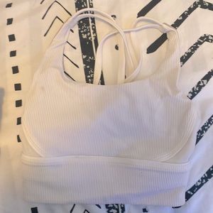 White lulu bra size 0 only been worn once in gray condition